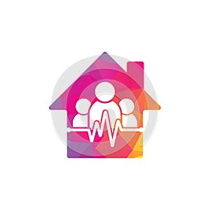 People Beat home shape concept logo.