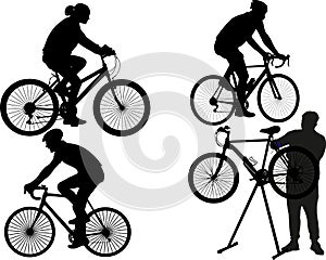 People on a bicycles