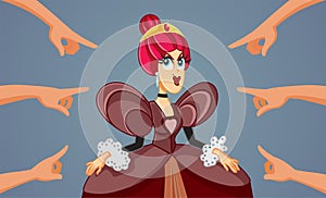 People Blaming the Evil Queen Vector Cartoon Illustration