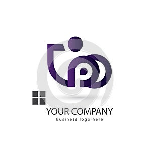 People bluish purple color logo design two people