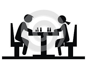 People and board game, black vector icon