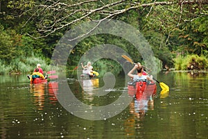 People boating on river