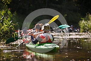 People boating on river