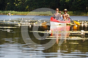 People boating on river