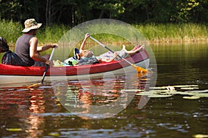 People boating on river