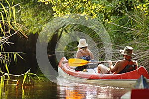 People boating on river