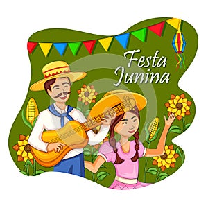 People of Brazil celebrating Festa Junina annual Brazilian festival