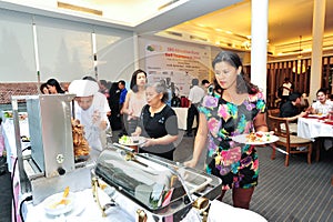 People at the buffet restaurant in Saigon, Vietnam