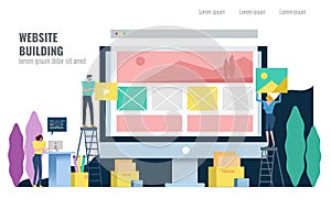 People building website.