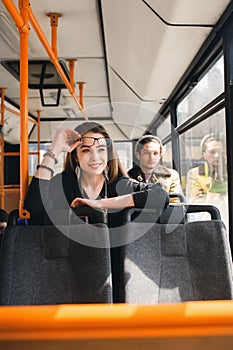 People in the bus. she wondered transport.