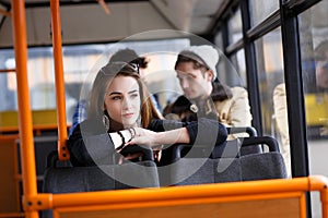 People in the bus. she wondered transport.