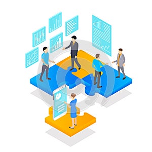 People and businessman in isometric view