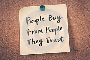 People buy from people they trust