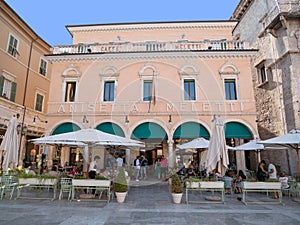 People at Caffe Meletti is located in the city of Ascoli Piceno - Italy