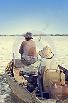 People from Cambodia. Tonle Sap lake