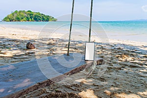 People can Communicate smartphone on the beach