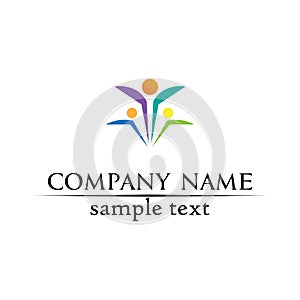 people care success health life logo template icons and community group