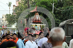 People celebrating rathyatra at Malda