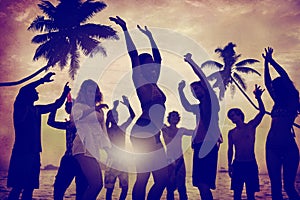 People Celebration Beach Party Summer Holiday Vacation Concept