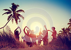 People Celebration Beach Party Summer Holiday Vacation Concept