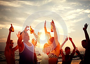 People Celebration Beach Party Summer Holiday Vacation Concept