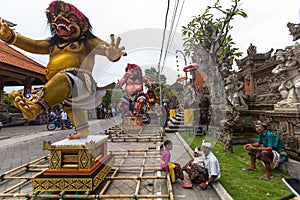 People during the celebration Nyepi - Balinese Day of Silence.