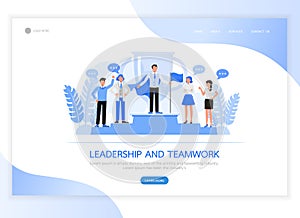 People character vector design. Business concept of leadership and teamwork concept. For landing page, web banner, infographics