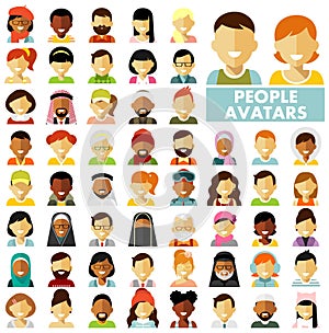 People characters avatars set.