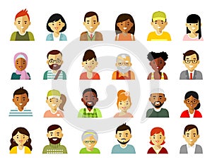People characters avatars set. Social concept.
