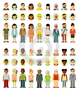 People characters standing together set