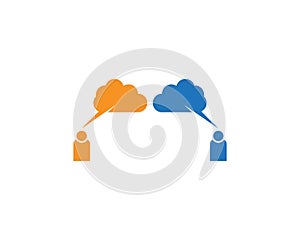 People chat cloud icon logo design template