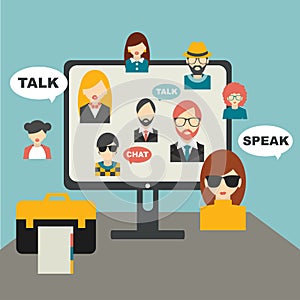 People chat global communication.