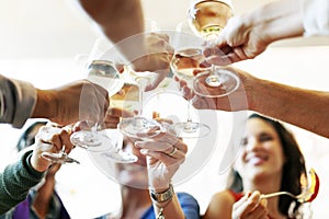 People Cheers Celebration Toast Happiness Togetherness Concept