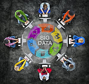 People in a Circle with Big Data Concept