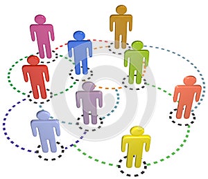 People circle connections social business network