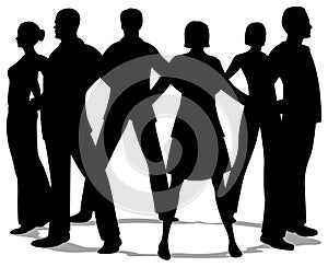 People circle silhouette