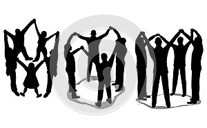 People circle silhouette