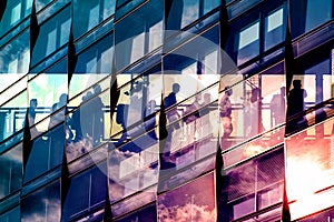 People and city double exposure - abstract business concept