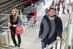 People climbing stairs