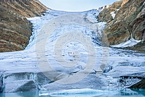 People climbing the Steindalsbreen Glacier in North Norway