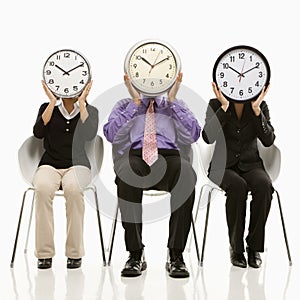People with clock faces
