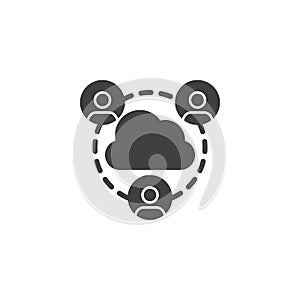 People cloud computing vector icon