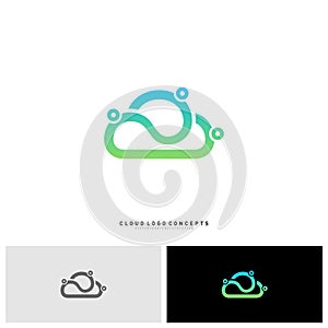 People Cloud Logo Design Concept Vector. Modern Cloud Man Logo Template Vector