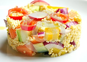 Vegan salad : millet dish with vegetables photo