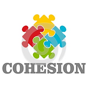 People cohesion logo, flat style photo