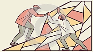 People Collaborating on Puzzle. Teamwork Problem Solving Vector Art, vector design Generative AI