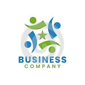 People community business logo design insignia