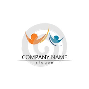 people Community,care group network and social icon design logo and template