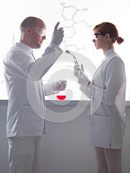 People conducting lab experiment