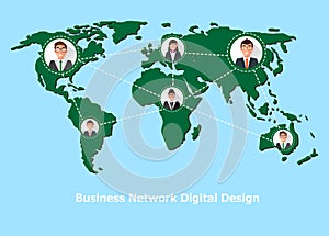 People connected all around the world. Vector